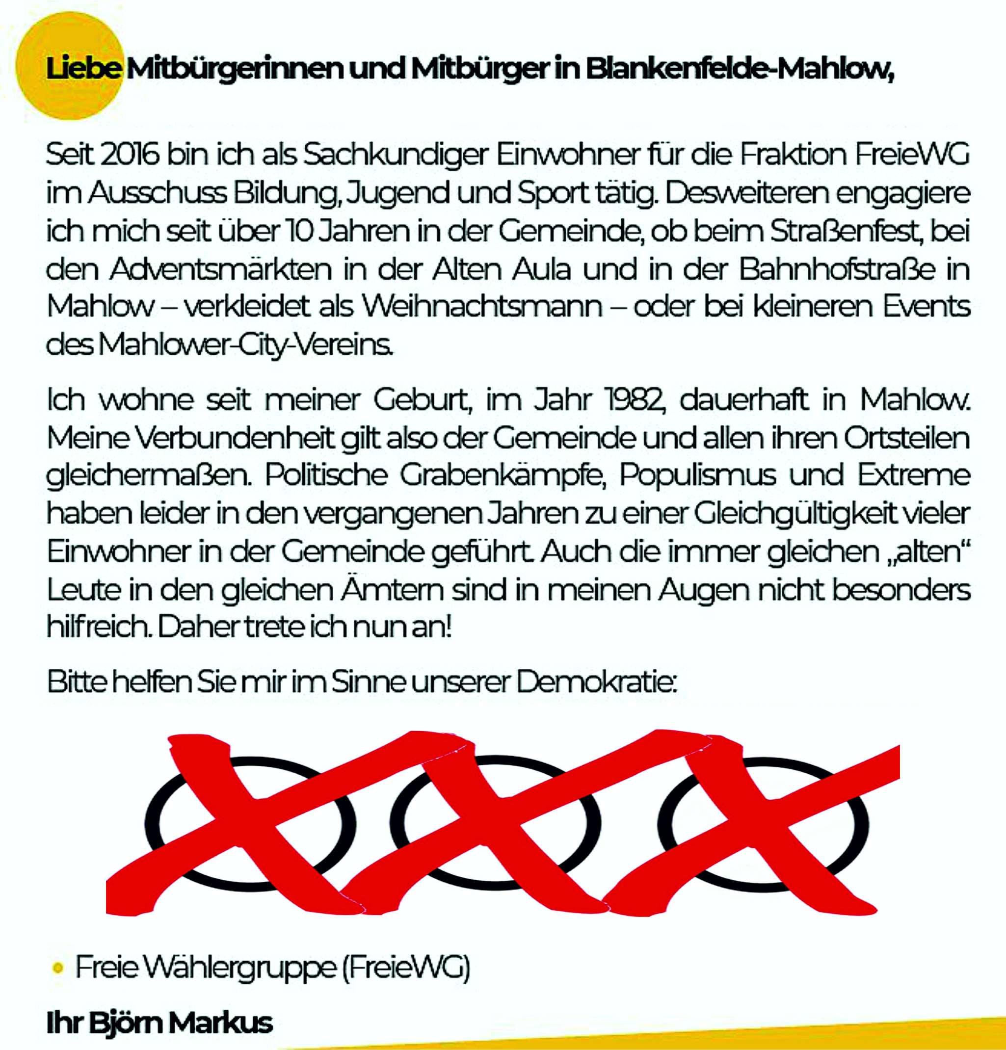 FreieWG&nbsp;f&uuml;r die Gemeindevertretung! Kreistag BVB-FreieW&auml;hler